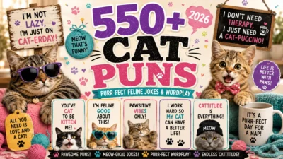 🐱 550+ Cat Puns 2026 Purr-fect Feline Jokes & Wordplay