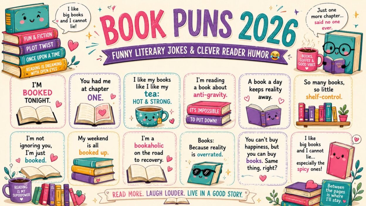 📚 Book Puns 2026 Funny Literary Jokes & Clever Reader Humor 😂