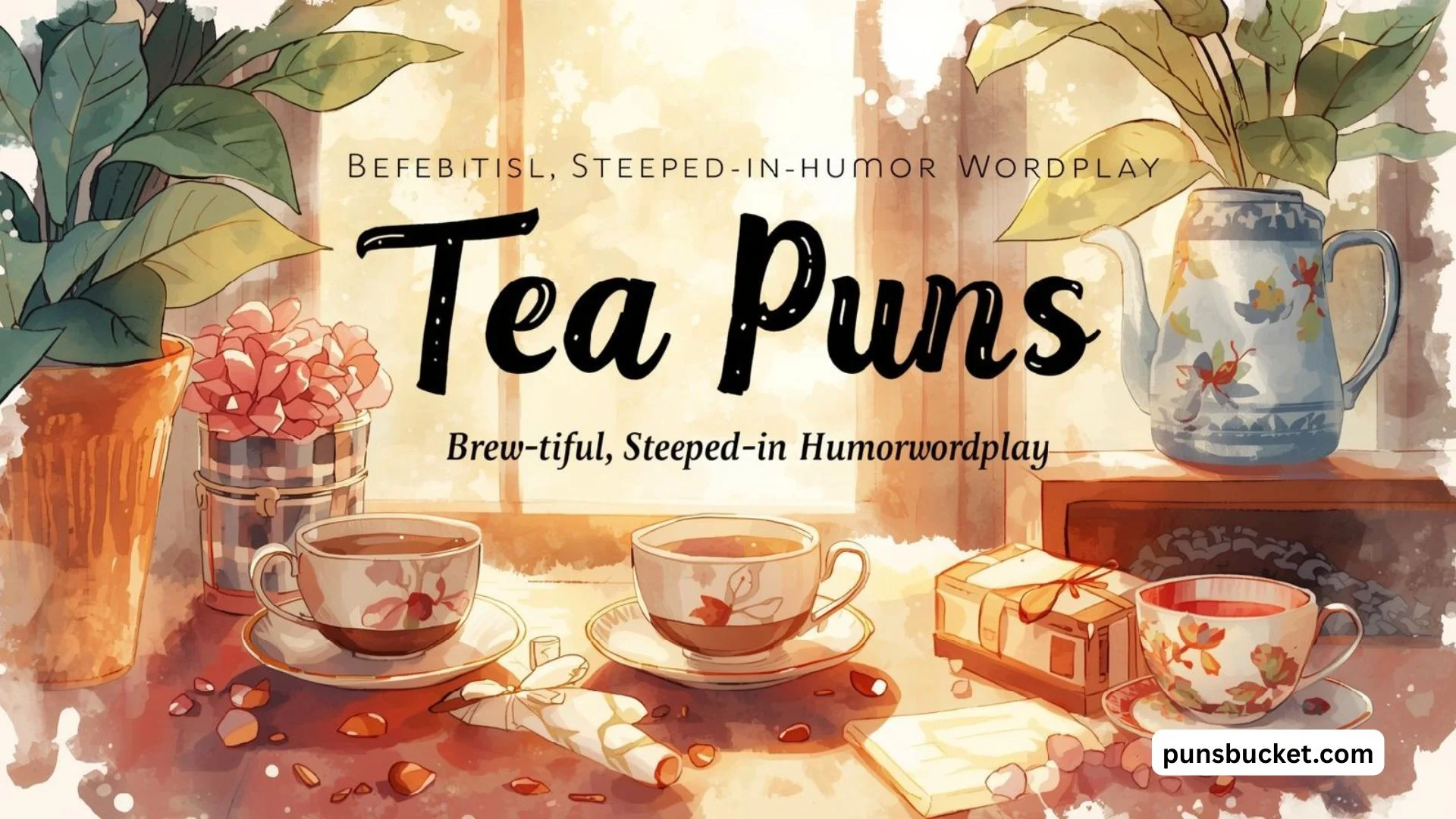 Tea Puns Brewtiful, SteepedinHumor Wordplay ☕ — free download