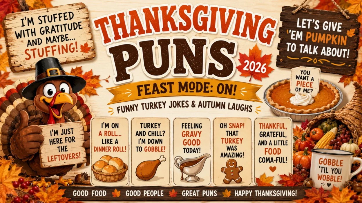Thanksgiving Puns 2026 Funny Turkey Jokes & Autumn Laughs