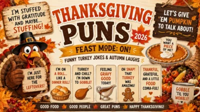 Thanksgiving Puns 2026 Funny Turkey Jokes & Autumn Laughs