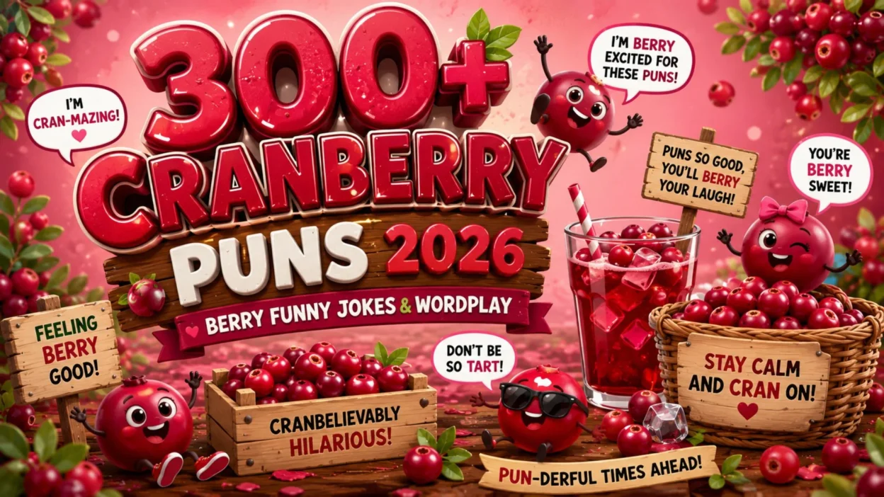 300+ Cranberry Puns 2026 Berry Funny Jokes & Wordplay