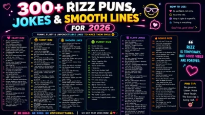 300+ Rizz Puns, Jokes & Smooth Lines for 2026 😄