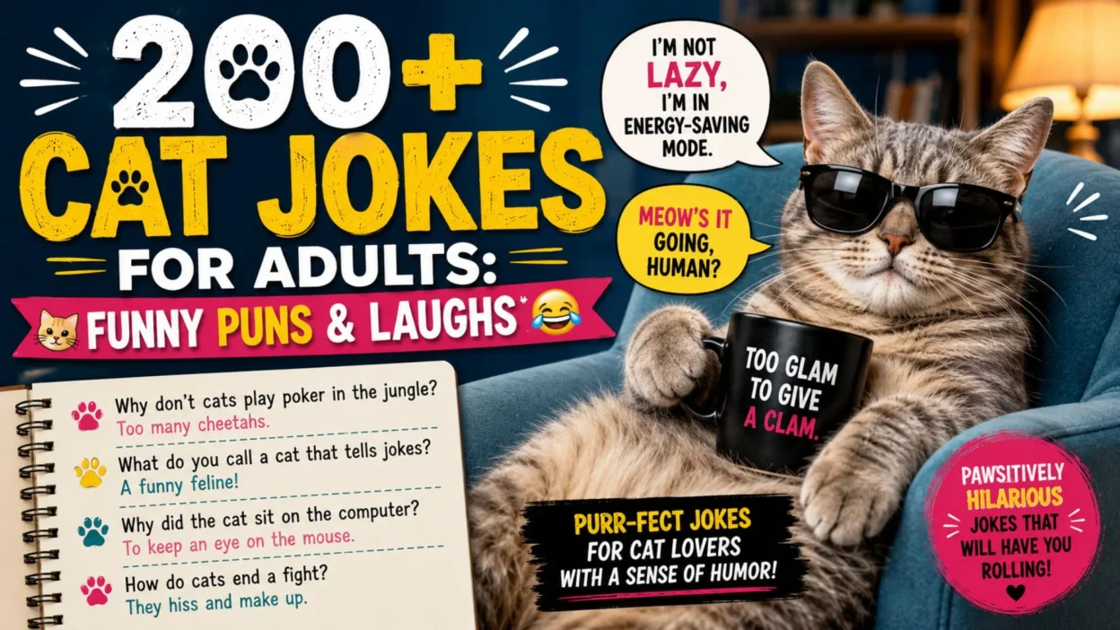200+ Cat Jokes for Adults Funny Puns & Laughs 🐱😂