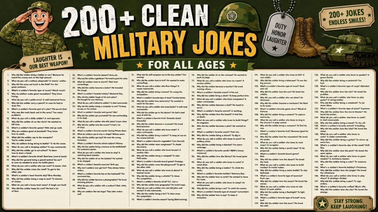 200+ Clean Military Jokes for All Ages 🎖️
