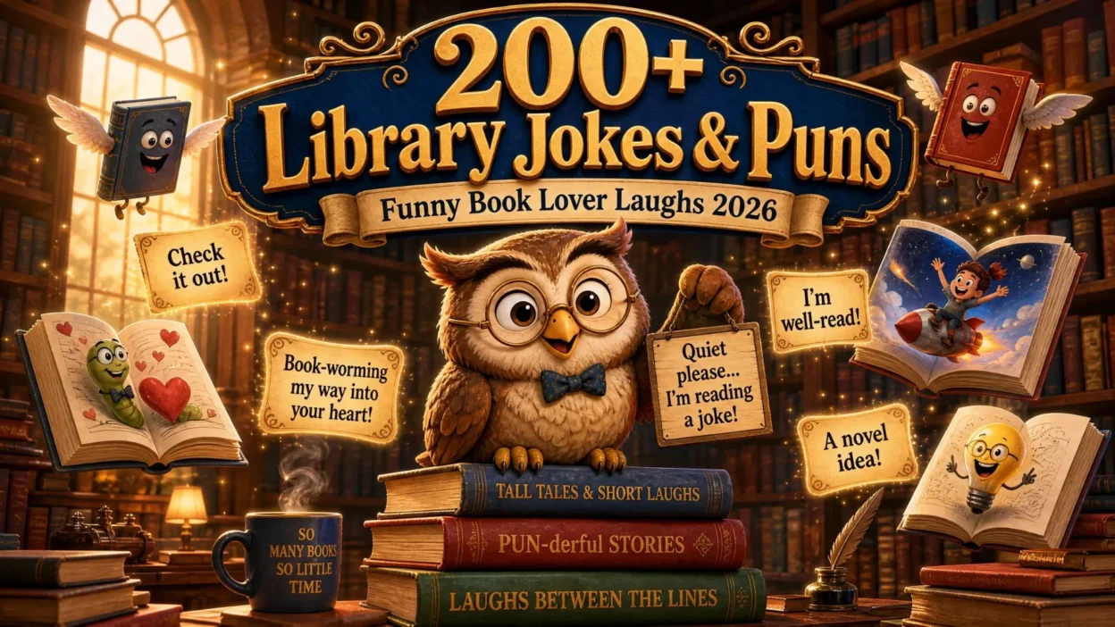 200+ Library Jokes & Puns 📚 Funny Book Lover Laughs 2026