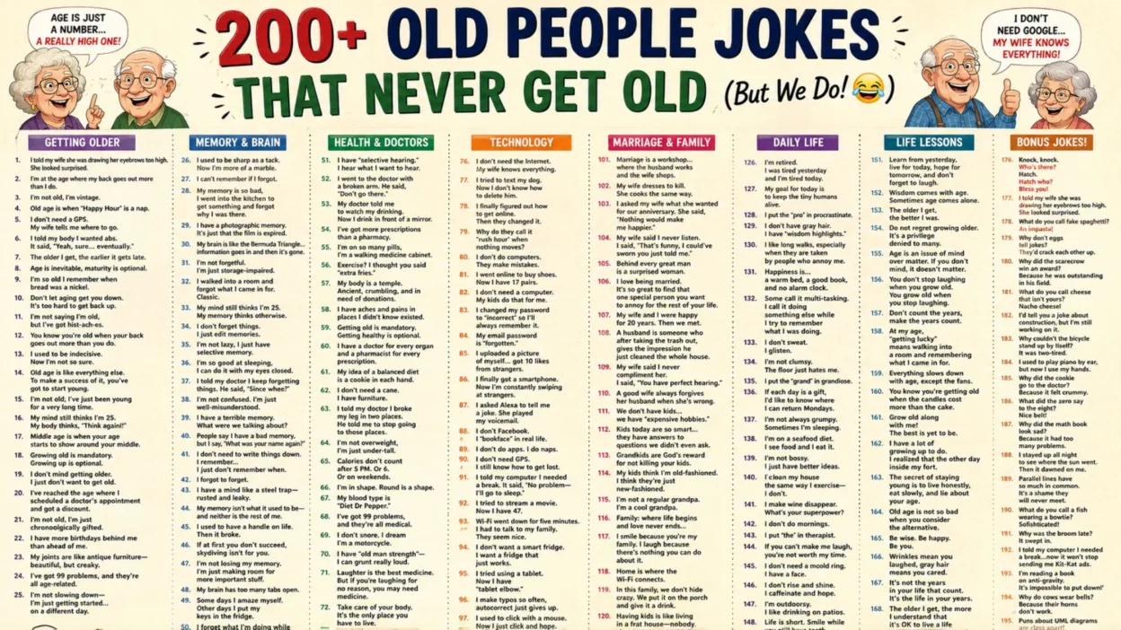 200+ Old People Jokes That Never Get Old (But We Do! 😂)