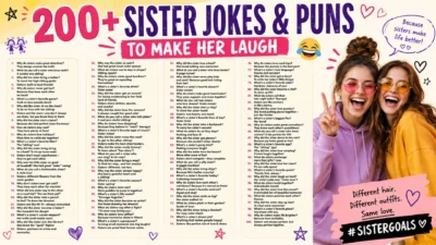 200+ Sister Jokes & Puns to Make Her Laugh 👯_♀️😂