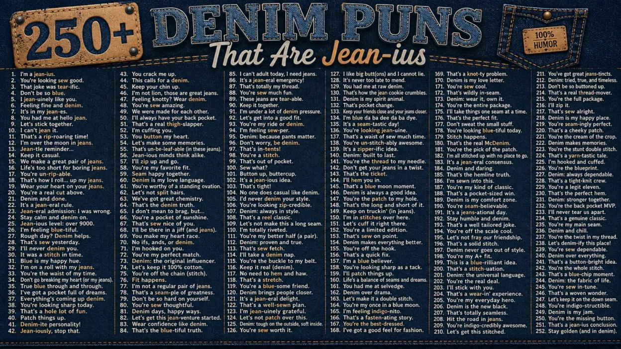 250+ Denim Puns That Are Jean-ius 👖