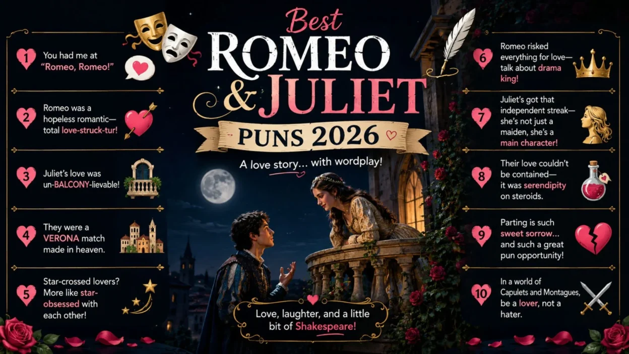 Best Romeo and Juliet Puns 2026 🎭