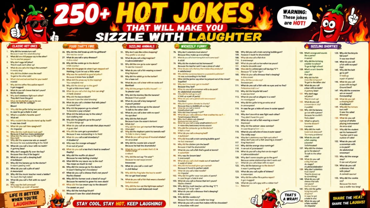 🔥 250+ Hot Jokes That Will Make You Sizzle With Laughter