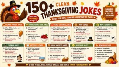 🦃 150+ Clean Thanksgiving Jokes