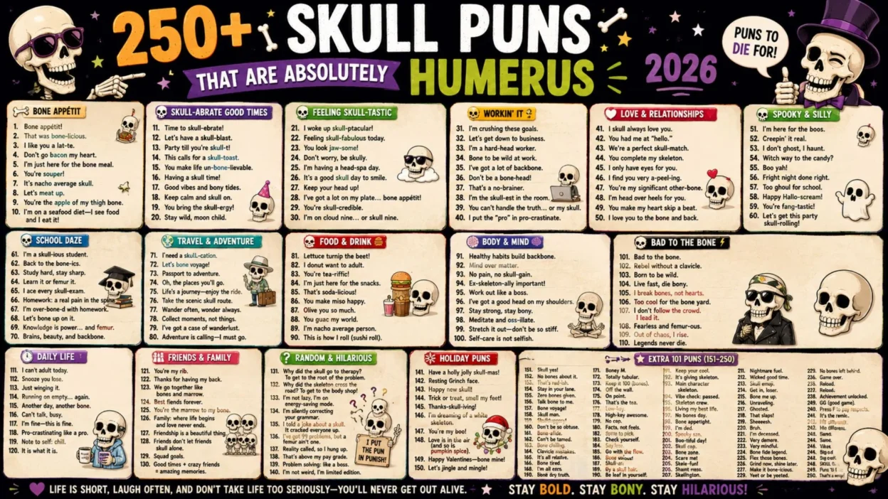 🦴 250+ Skull Puns That Are Absolutely Humerus 2026 1