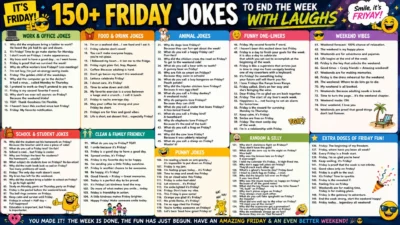 150+ Friday Jokes to End the Week with Laughs