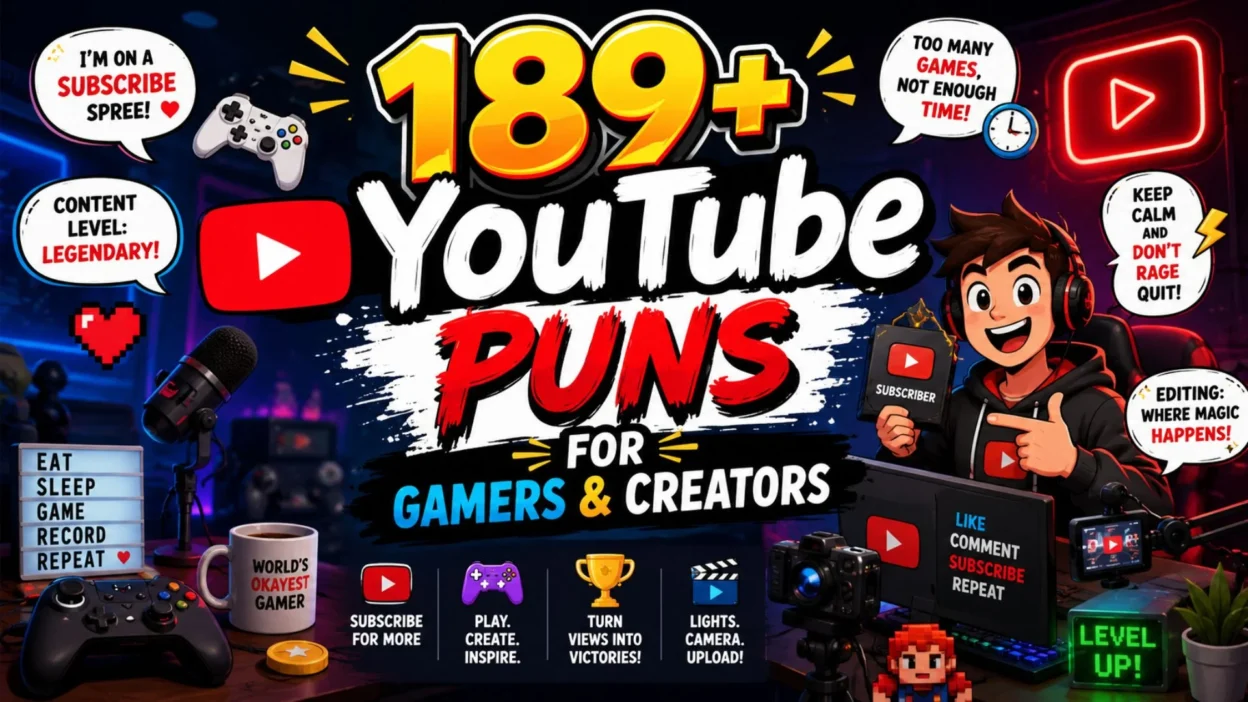 189+ YouTube Puns for Gamers & Creators