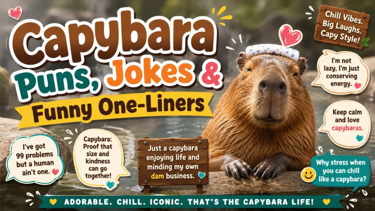 Capybara Puns, Jokes & Funny One-Liners