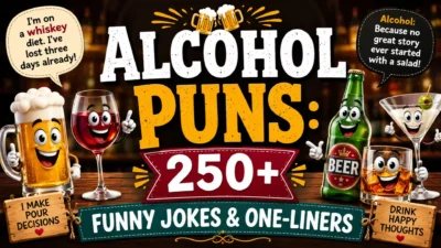 🍻 Alcohol Puns 250+ Funny Jokes & One-Liners