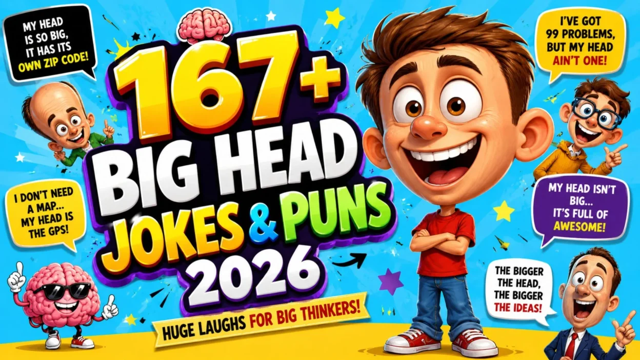 🧠 167+ Big Head Jokes & Puns 2026