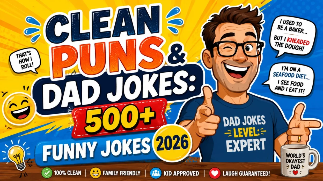 Clean Puns & Dad Jokes 500+ Funny Jokes 2026 😂