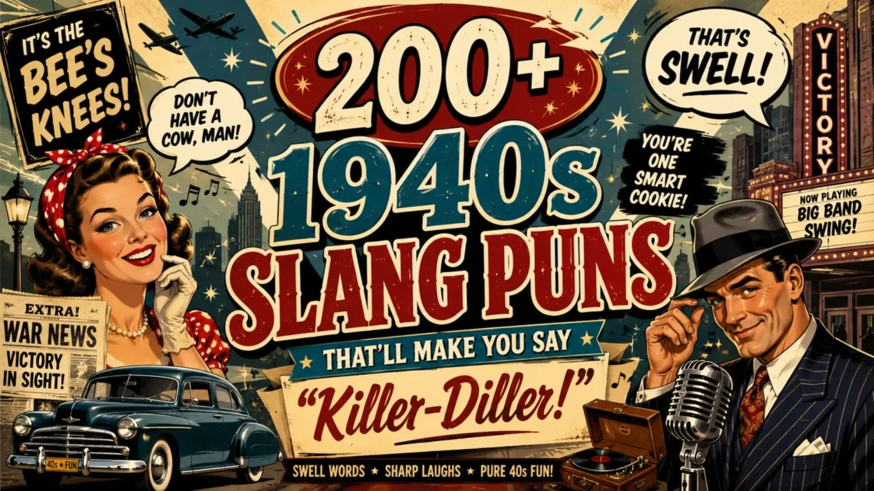 🎩 200+ 1940s Slang Puns That’ll Make You Say “Killer-Diller!”