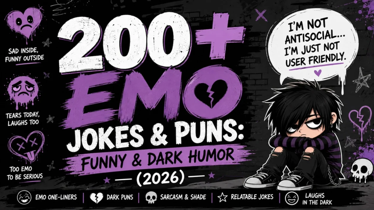 🖤 200+ Emo Jokes & Puns: Funny & Dark Humor (2026) ⭐